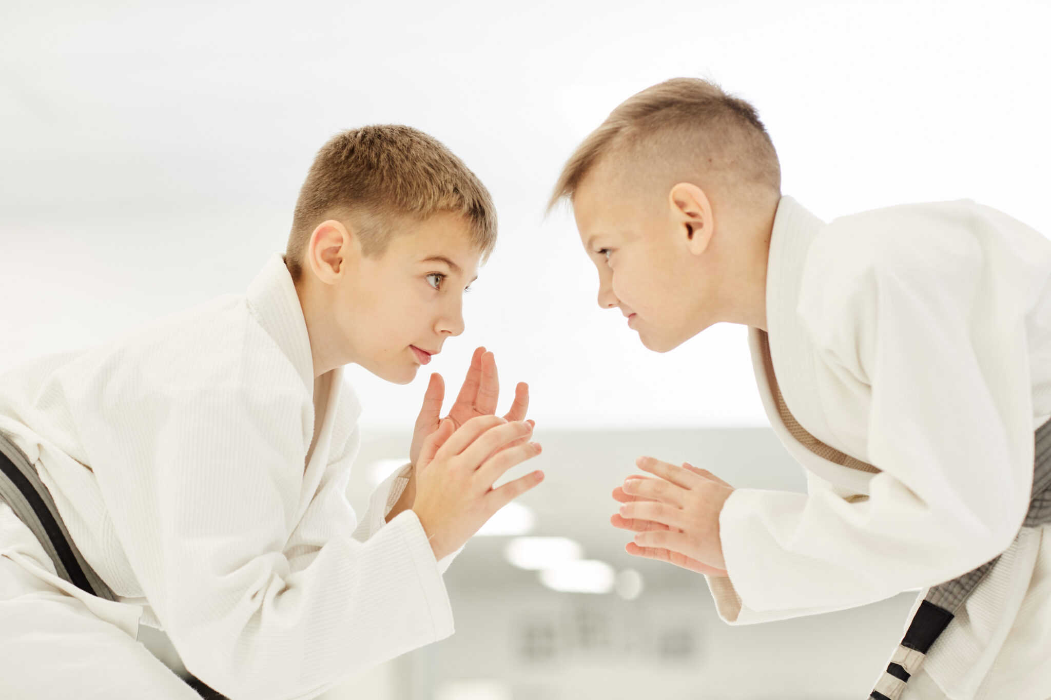 two boys fighting competition